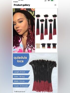 New quisduis 10 inch Extensions Human Hair, 50 Strands Permanent Dreadlock (m36)